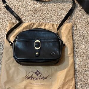 Patricia Nash Black Leather Shoulder Bag